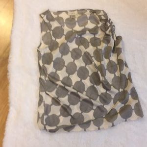 LOFT gray and beige blouse.